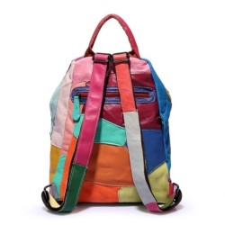 Leather backpack - with rivets - colorful rainbow colorsBackpacks