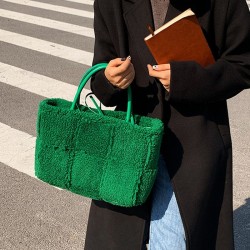 Trendy plush handbag - large capacityHandbags
