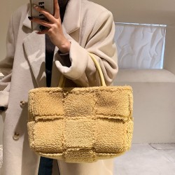 Trendy plush handbag - large capacityHandbags