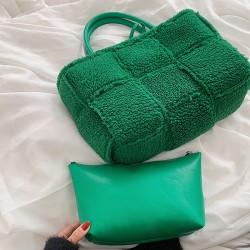 Trendy plush handbag - large capacityHandbags