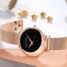 Elegant Quartz watch - stainless steel mesh strap - moon / starsWatches