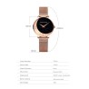 Elegant Quartz watch - stainless steel mesh strap - moon / starsWatches