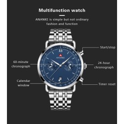 ANANKE - classic Quartz watch - waterproof - stainless steelWatches
