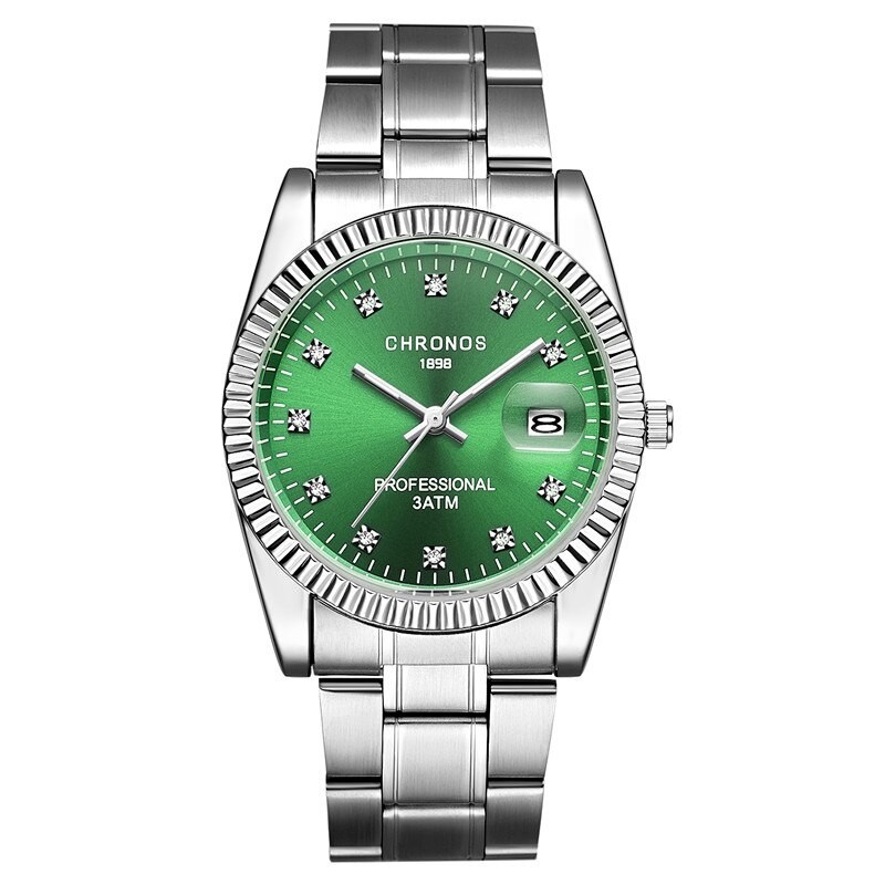 CHRONOS - stylish Quartz watch - with rhinestones - waterproof - stainless steelWatches