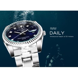 CHRONOS - stylish Quartz watch - with rhinestones - waterproof - stainless steelWatches