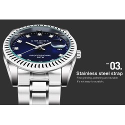 CHRONOS - stylish Quartz watch - with rhinestones - waterproof - stainless steelWatches