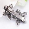 Elegant hair clip - double blue crystal flowersHair clips