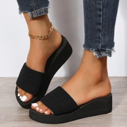 Knitted wedges slippers - sandalsSandals