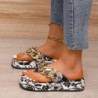 Colorful slippers - with high platform / metal decorationSandals