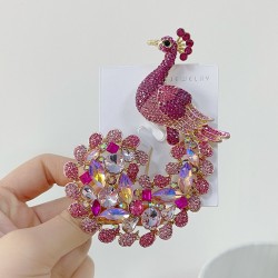 Crystal peacock broochBrooches
