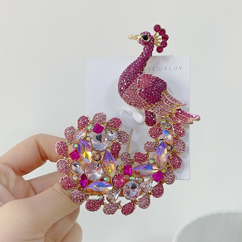 Crystal peacock broochBrooches