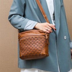 Leather shoulder bag - with rivetsBags