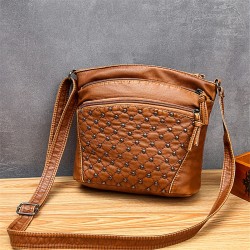 Leather shoulder bag - with rivetsBags