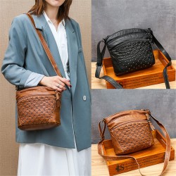 Leather shoulder bag - with rivetsBags
