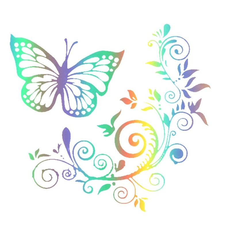 Decorative car sticker - butterfly / flowersStickers