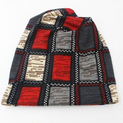 2 in 1 - winter hat / scarf - plaid design - unisexHats & Caps