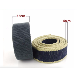 Military canvas belt - metal buckle with pistol - double stripes designBelts
