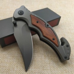 Folding pocket knife - black steel blade - rosewood handleKnives & Multitools