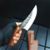 Multifunctional knife - steel wide blade - wooden handle - with leather pouchKnives & Multitools