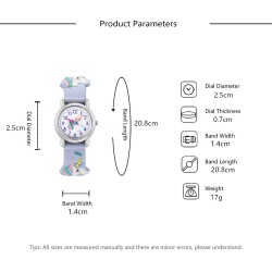 Kids Quartz watch - silicone strap with unicornWatches