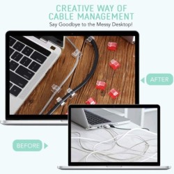 Plastic cable organizer - clip - hook - with adhesive - 10 piecesAdhesives & Tapes