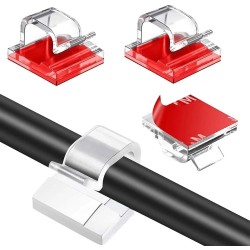 Plastic cable organizer - clip - hook - with adhesive - 10 piecesAdhesives & Tapes