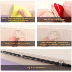 Plastic cable organizer - clip - hook - with adhesive - 10 piecesAdhesives & Tapes