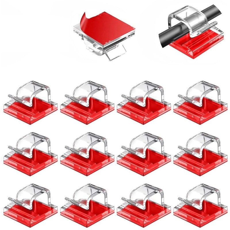 Plastic cable organizer - clip - hook - with adhesive - 10 piecesAdhesives & Tapes
