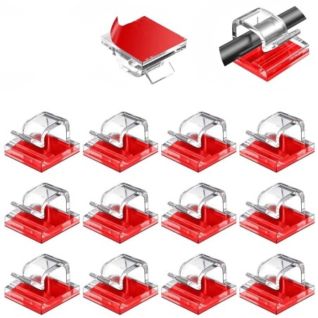 Plastic cable organizer - clip - hook - with adhesive - 10 piecesAdhesives & Tapes
