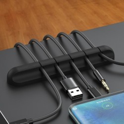 Black silicone cable organizer - with adhesive stickerAdhesives & Tapes