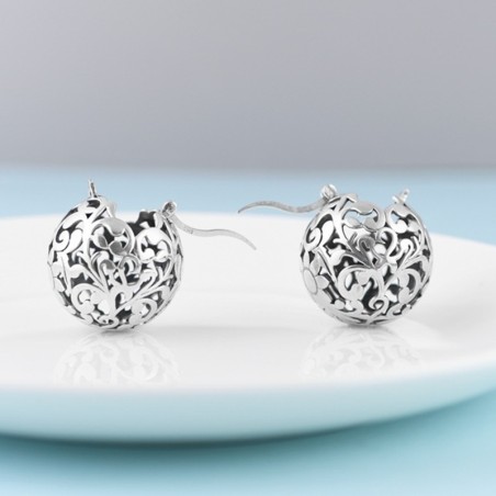 Hollow-out ball - silver earringsEarrings