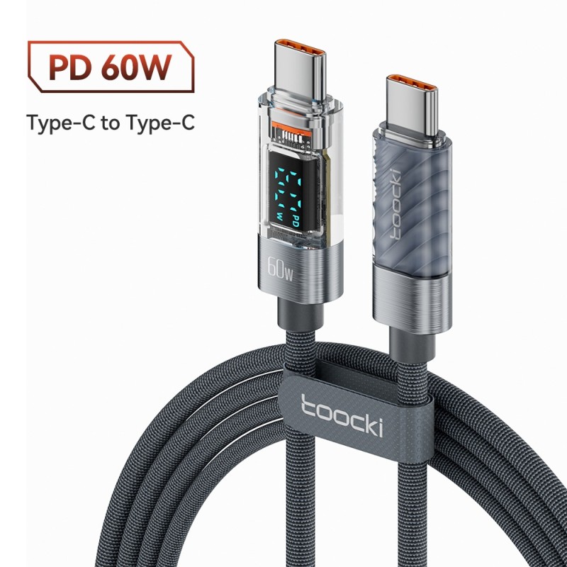 USB C to type C cable - fast charging - data transmission - with LCD display - 60W / 100WCables