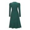 Elegant knitted dress - long sleeve - waist beltDresses