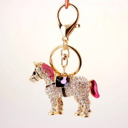 Crystal horse - metal keychainKeyrings