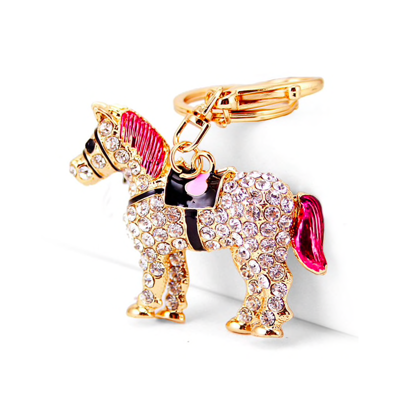 Crystal horse - metal keychainKeyrings