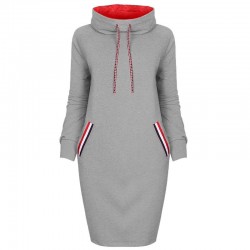 Elegant knee length dress - with turtleneckDresses