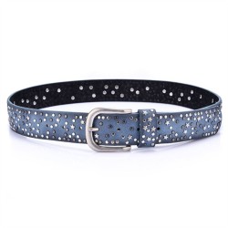 Leather belt with rivets / stars - metal buckleBelts