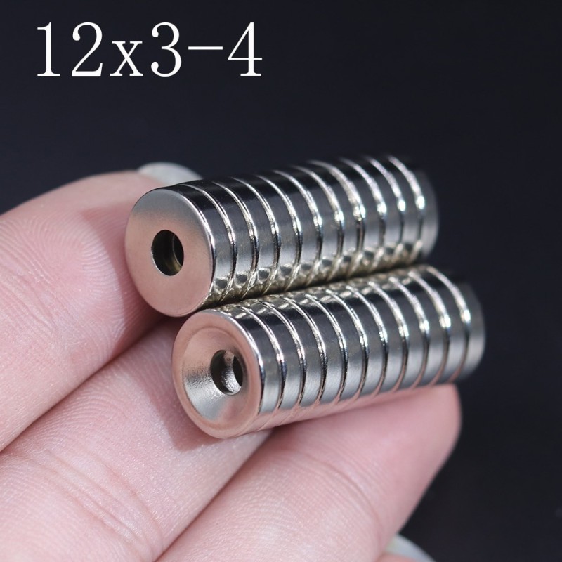 N35 - neodymium magnet - strong round disk - 12mm * 3mm - with 4mm holeN35