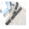 Classic leather belt - star rivets - double pin buckleBelts