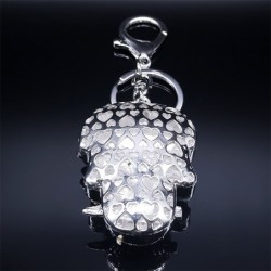 Silver crystal skull head - keychainKeyrings