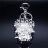 Silver crystal skull head - keychainKeyrings
