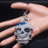 Silver crystal skull head - keychainKeyrings
