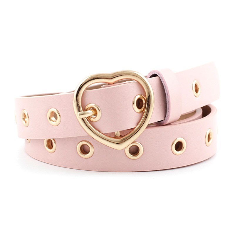 Classic leather belt - metal heart shaped buckleBelts