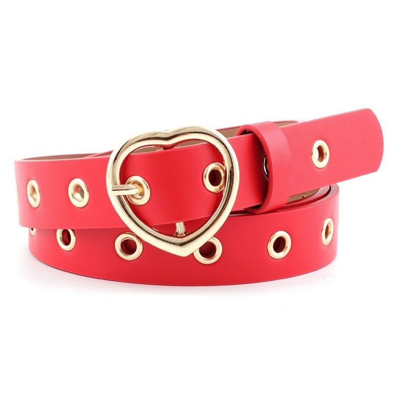 Classic leather belt - metal heart shaped buckleBelts