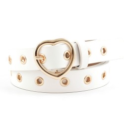 Classic leather belt - metal heart shaped buckleBelts