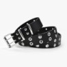 Punk style leather belt - double metal ringsBelts