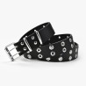 Punk style leather belt - double metal ringsBelts