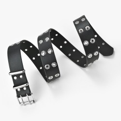 Punk style leather belt - double metal ringsBelts
