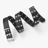 Punk style leather belt - double metal ringsBelts