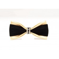 Elegant leather bow tie with crystal decorationBows & ties